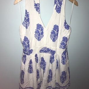 Boohoo blue and white romper size 10